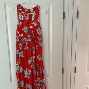 Red Floral Maxi Dress